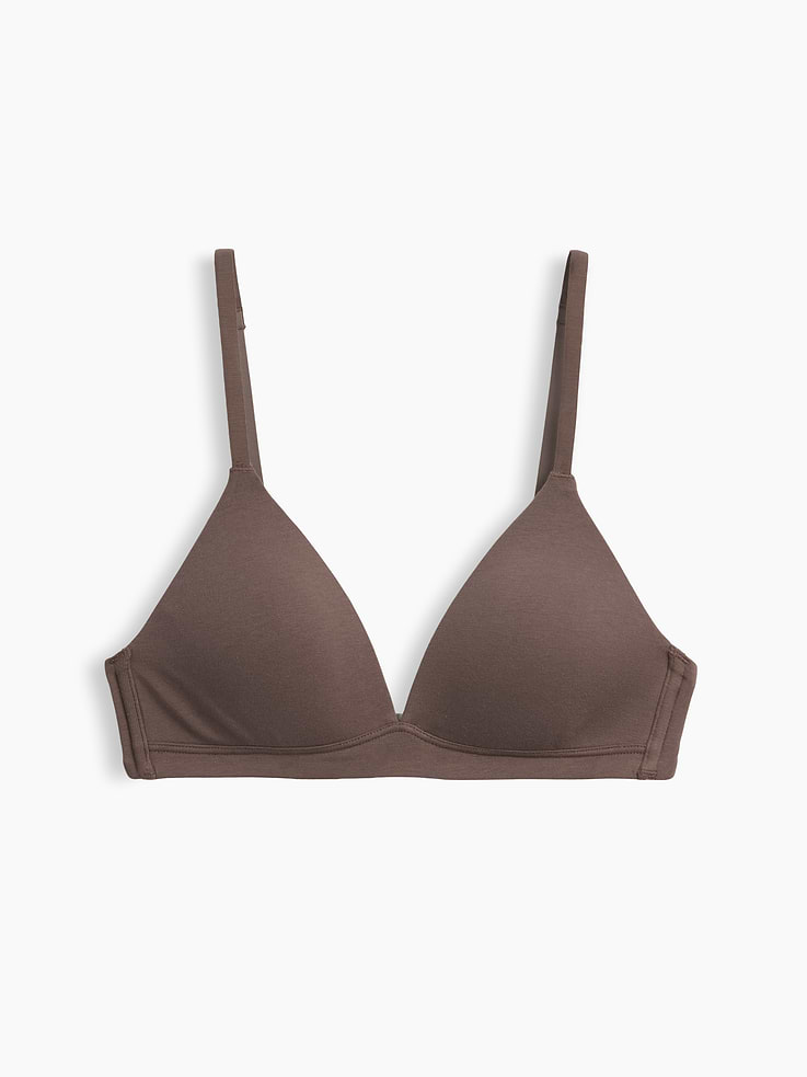 L'image numéro 6 présente Soutien-gorge à bonnets triangulaires en coton biologique extensible PureDouceur