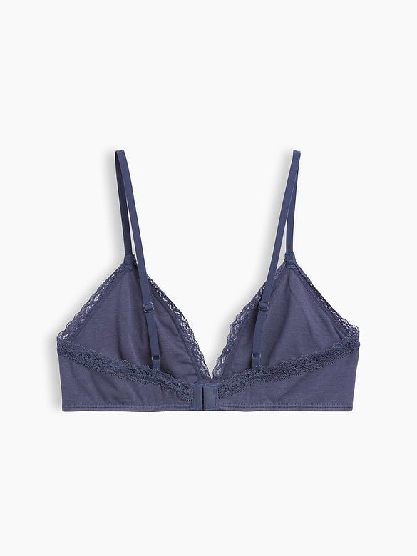 SoftMade Organic Stretch Cotton Lace-Trim Triangle Bralette