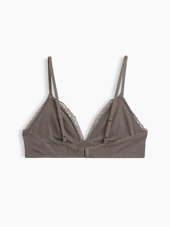 SoftMade Organic Stretch Cotton Lace-Trim Triangle Bralette