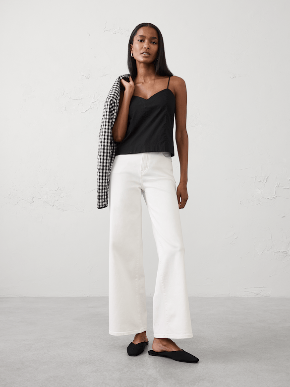 Pleated Swing Cropped Top