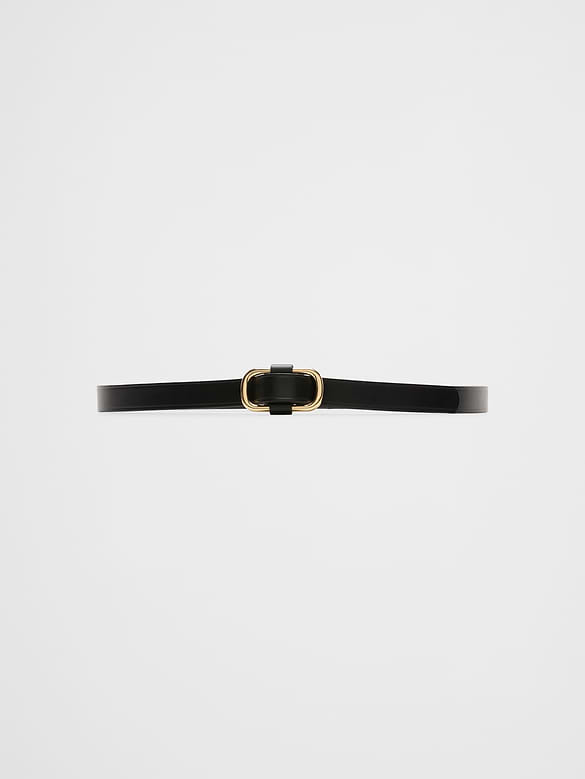 Leather Square-Slider Buckle Belt