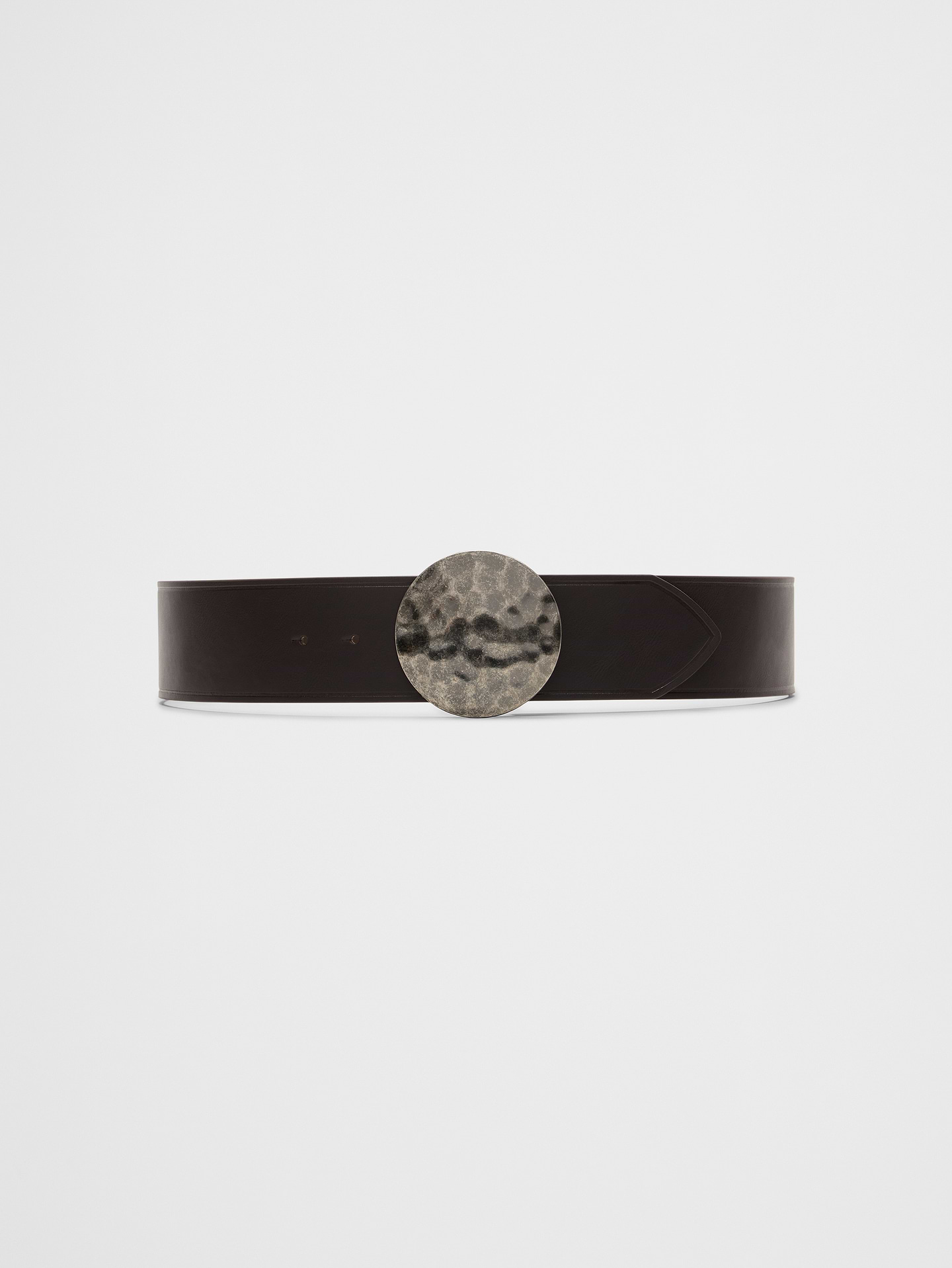 Image number 1 showing, Wide Vegan Leather Round Buckle Belt