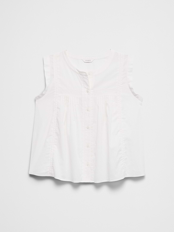Picot High-Neck Top