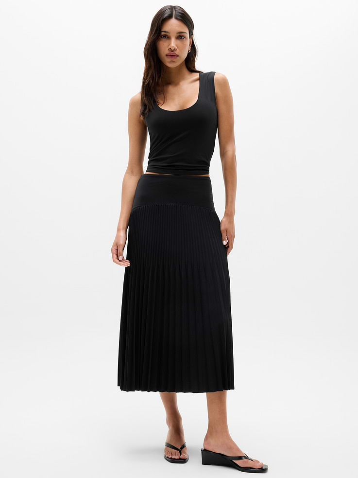 Image number 1 showing, Featherweight Plissé Midi Skirt
