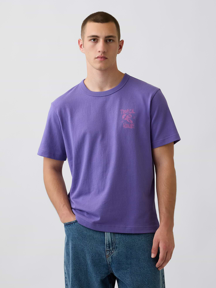 Image number 1 showing, Heavyweight Relaxed Graphic T-Shirt