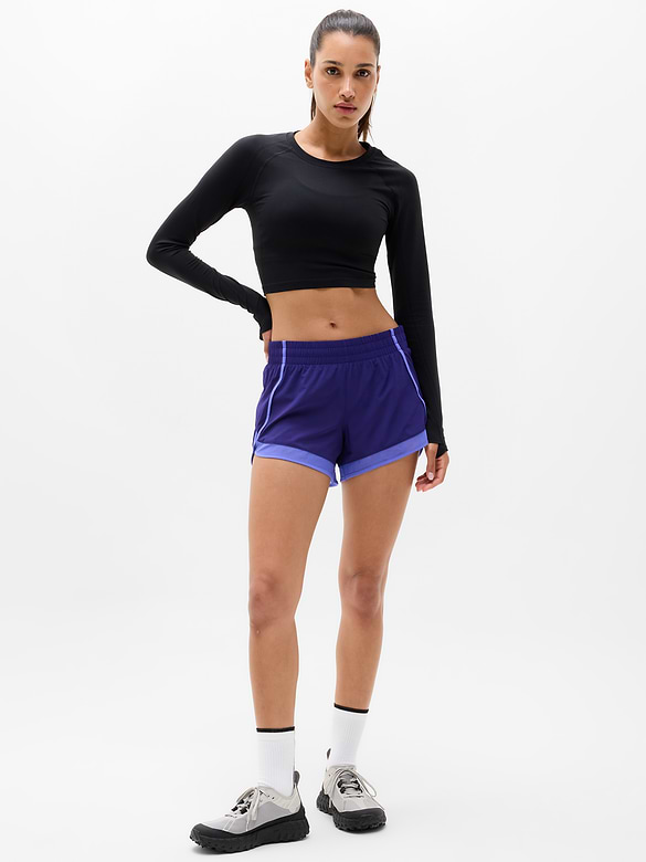 Mesh Racer Run Mid Rise 4" Short