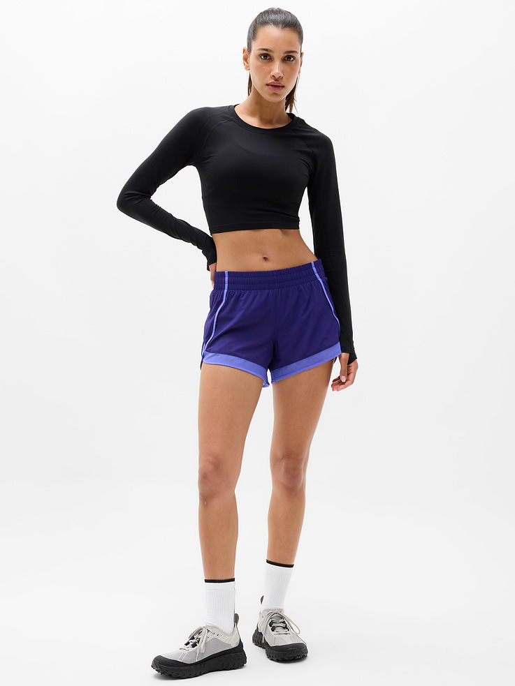 Image number 1 showing, Mesh Racer Run Mid Rise 4" Short