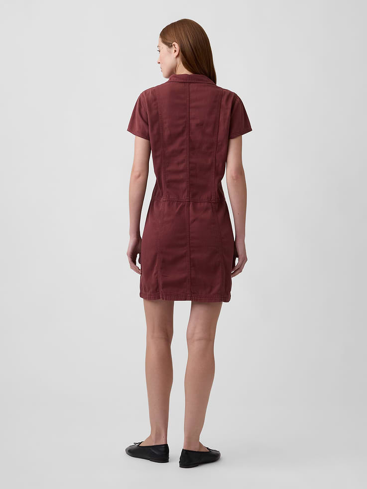 Image number 2 showing, Denim Button-Front Mini Dress