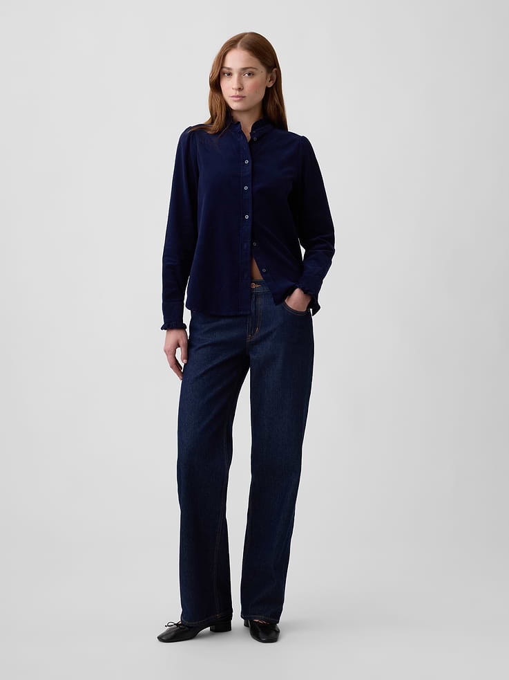 Image number 3 showing, Corduroy Ruffle Shirt