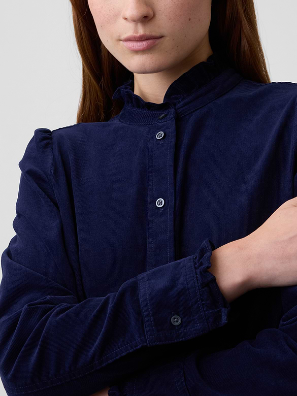 Corduroy Ruffle Shirt