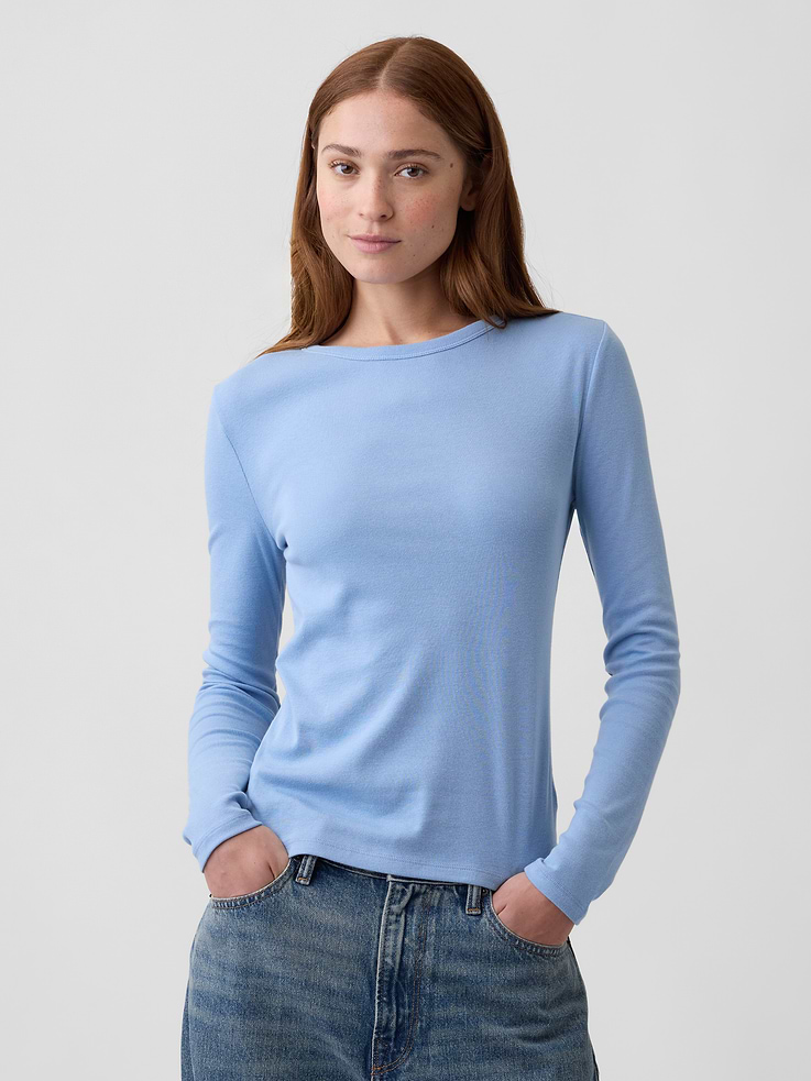 Image number 1 showing, Modern Ribbed Crewneck T-Shirt