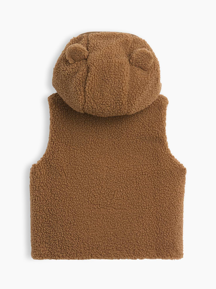 Image number 2 showing, Baby Sherpa Hooded Bear Zip Vest