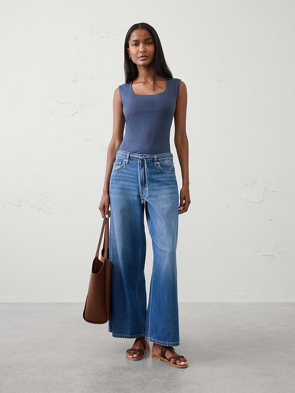 Soft Stretch Scoop-Neck Top