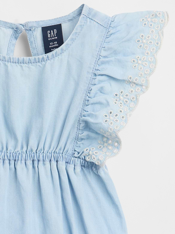 Baby Eyelet Chambray Romper