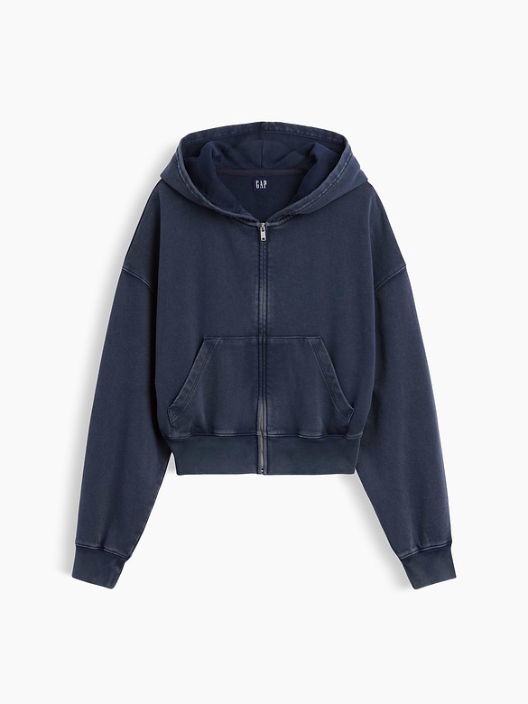 VintageSoft Terry Oversized Wedge Zip Hoodie