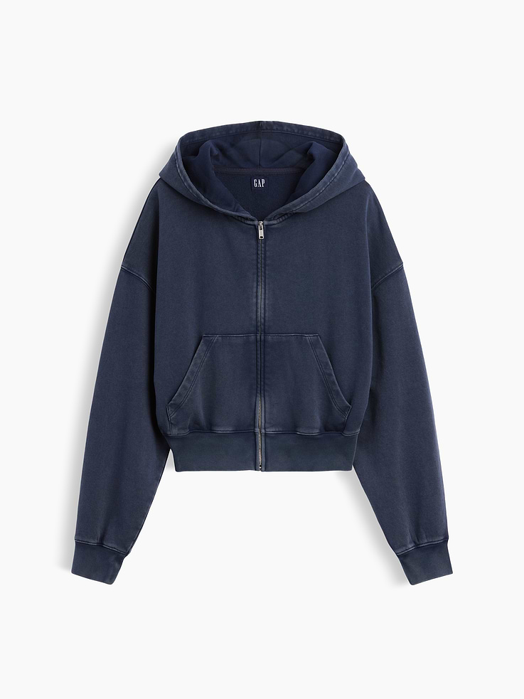 Image number 7 showing, VintageSoft Terry Oversized Wedge Zip Hoodie
