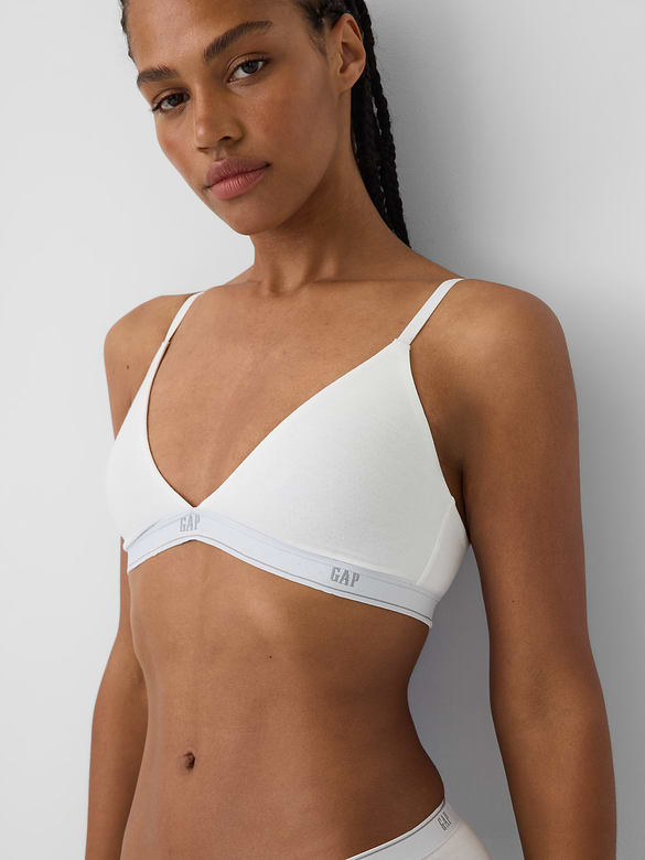 SoftMade Organic Stretch Cotton Logo Triangle Bra