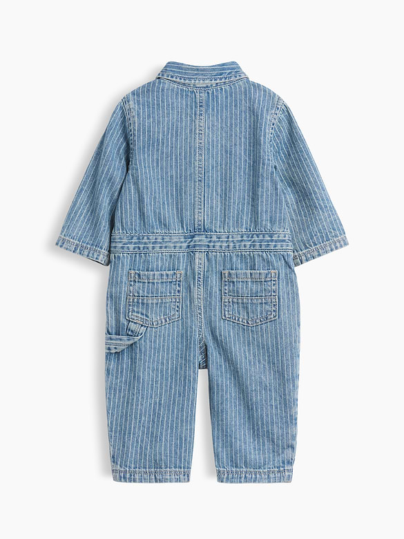 Baby Denim Stripe Utility One-Piece