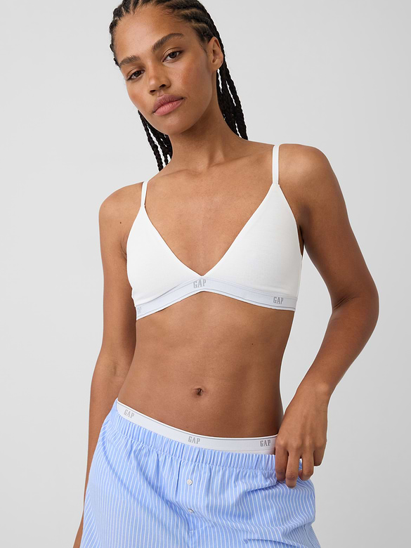 SoftMade Organic Stretch Cotton Logo Triangle Bra