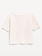 Image number 2 showing, College Off-Shoulder Graphic T-Shirt for Girls