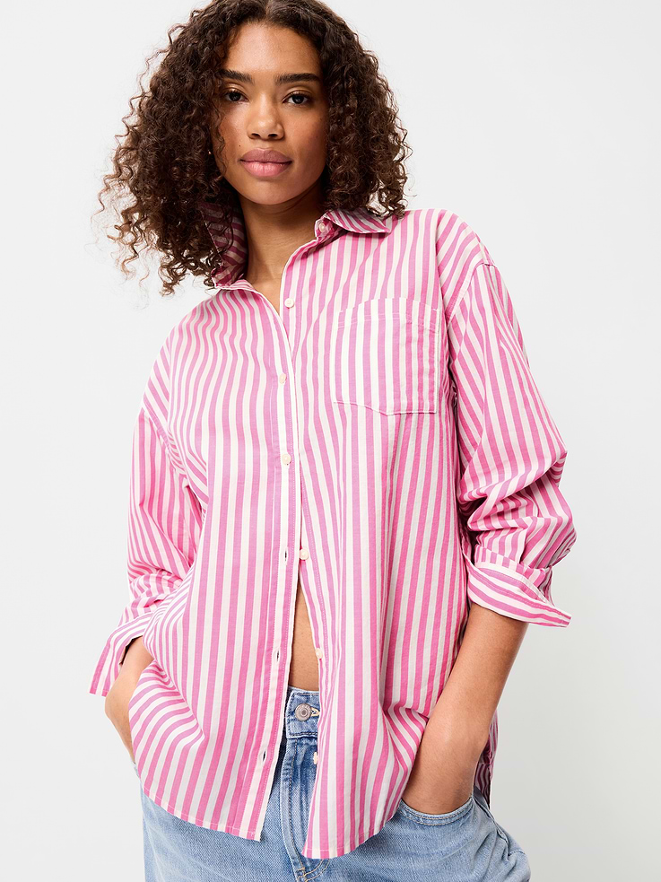 Image number 3 showing, Oversized Button-Down Boyfriend Shirt