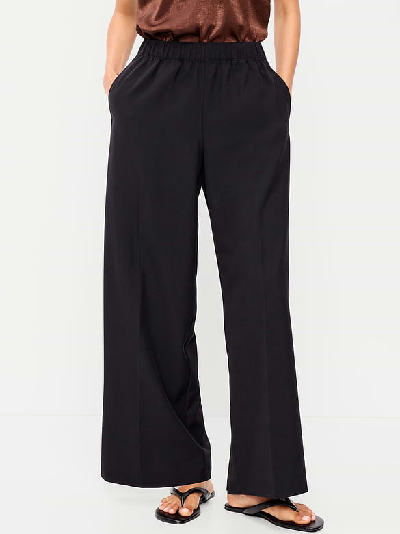 High-Waisted Wide-Leg Trouser Pants