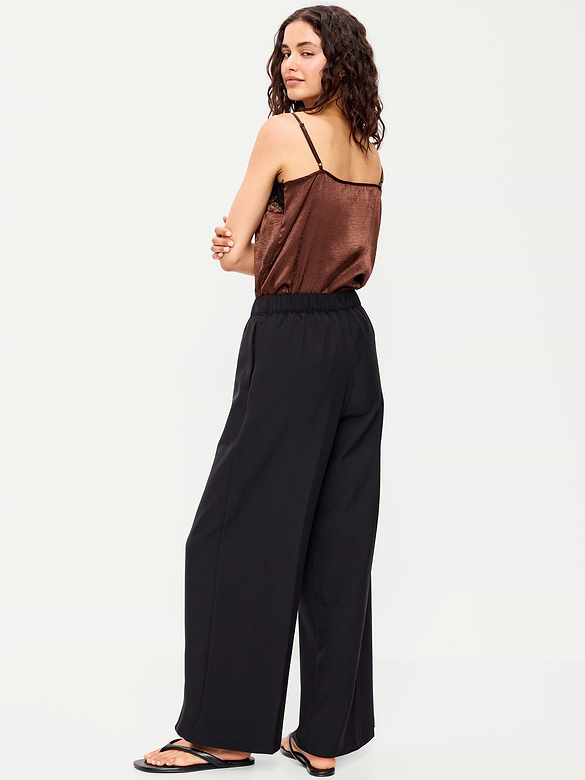 High-Waisted Wide-Leg Trouser Pants