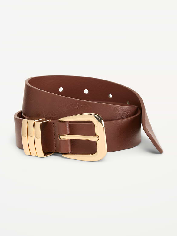 Ceinture fine à triple passant pour femme