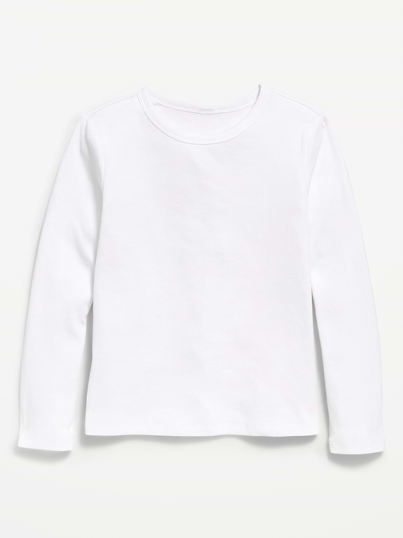 Softest Long-Sleeve Ribbed T-Shirt for Girls