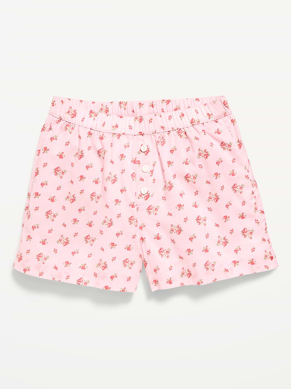 Short boxeur en popeline à motif pour fille