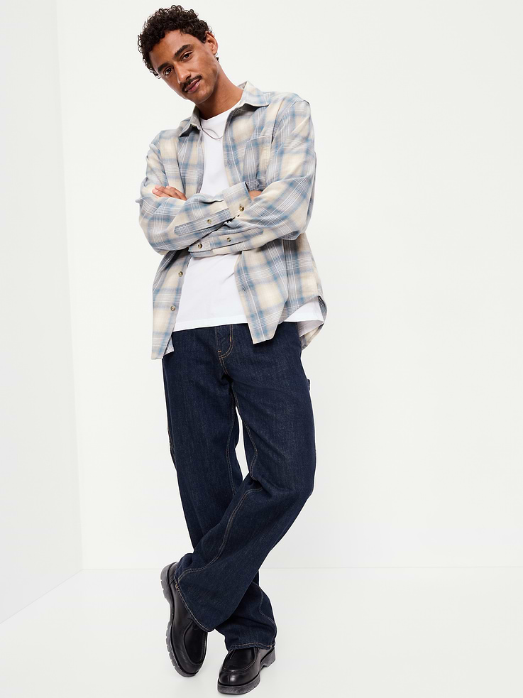 Image number 3 showing, Relaxed Long-Sleeve Plaid Flannel Pocket Shirt