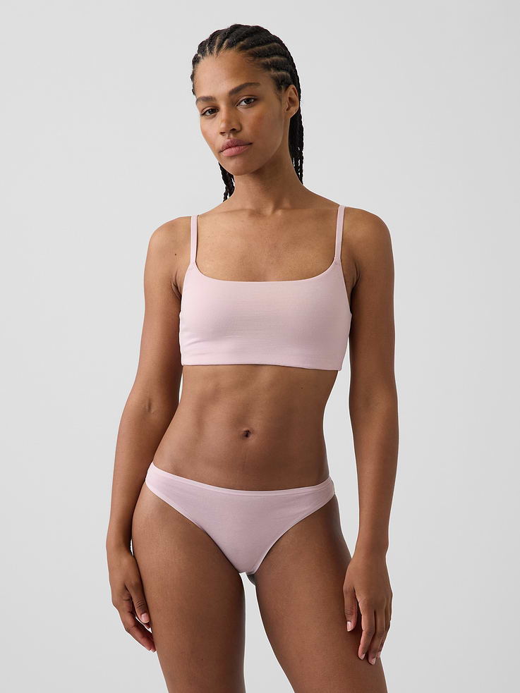 L'image numéro 1 présente Soutien-gorge léger à encolure dégagée en coton biologique extensible PureDouceur