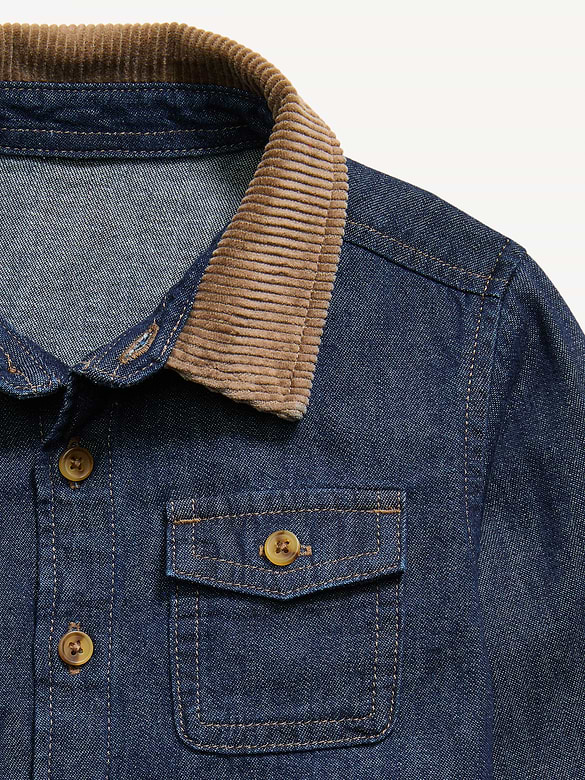 Long-Sleeve Denim Shirt for Toddler Boys