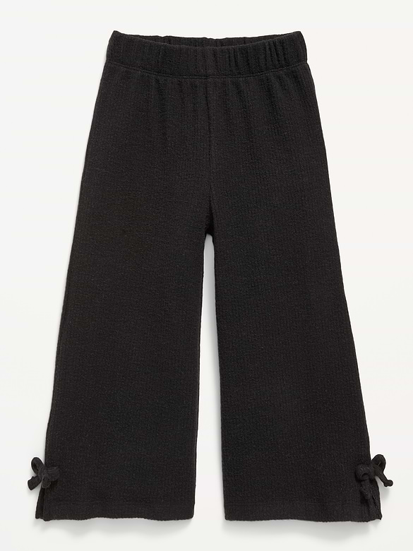 Cozy Ribbed Wide-Leg Pants for Toddler Girls