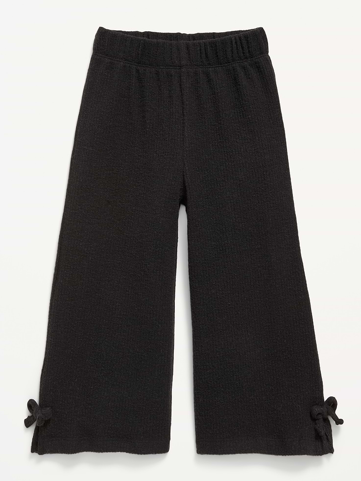 Image 1 of 2, elasticized waistband, wide leg, decorative bow at hem, online exclusive, Product #908836