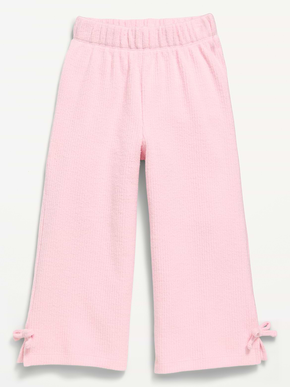 Cozy Ribbed Wide-Leg Pants for Toddler Girls