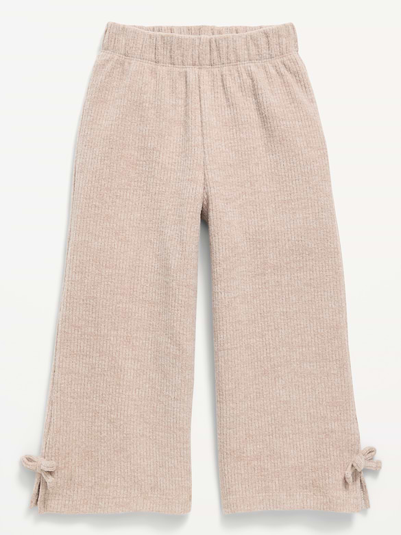 Cozy Ribbed Wide-Leg Pants for Toddler Girls