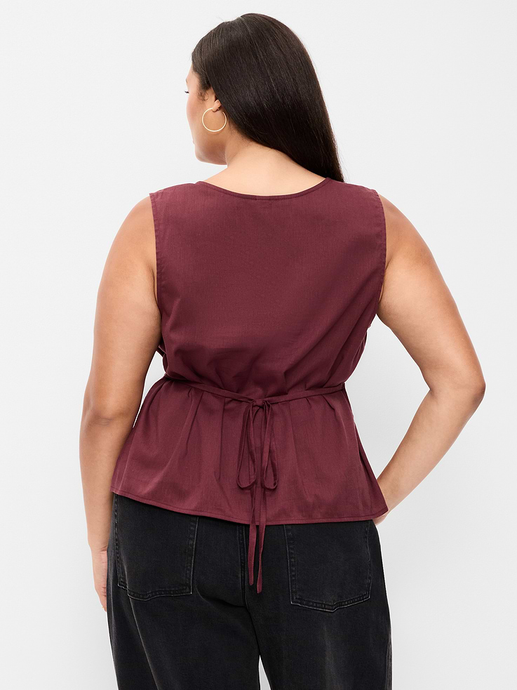Image number 8 showing, Sleeveless V-Neck Tie-Back Top