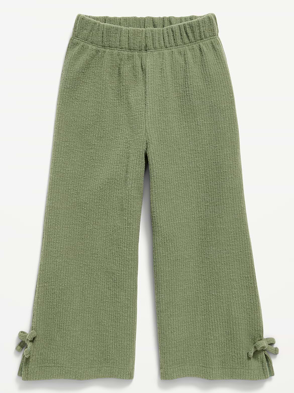Cozy Ribbed Wide-Leg Pants for Toddler Girls