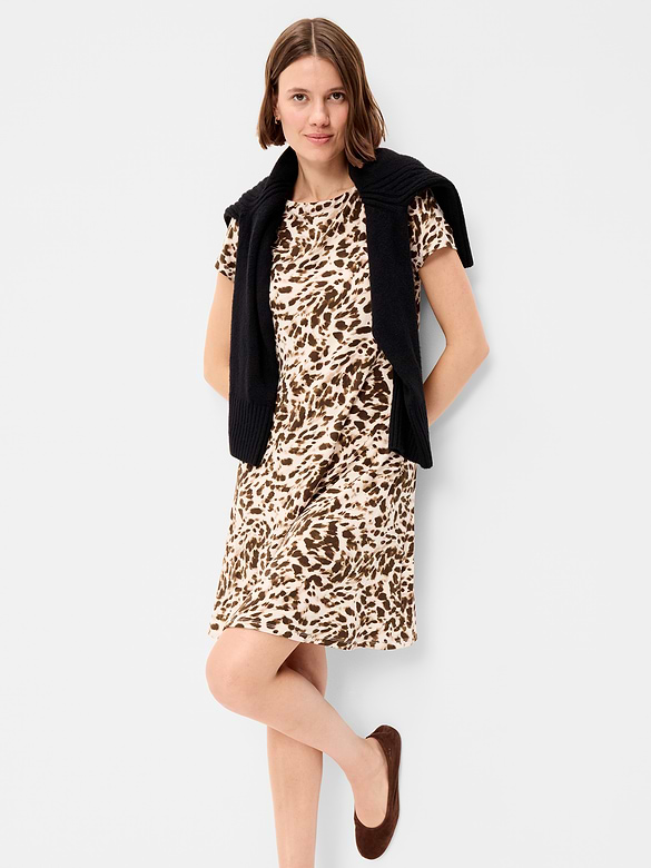 Short-Sleeve Mini Swing Dress