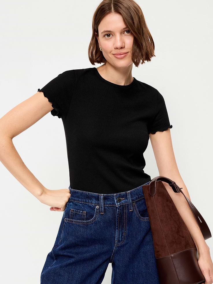 L'image numéro 3 présente T-shirt ajusté court en tricot gaufré