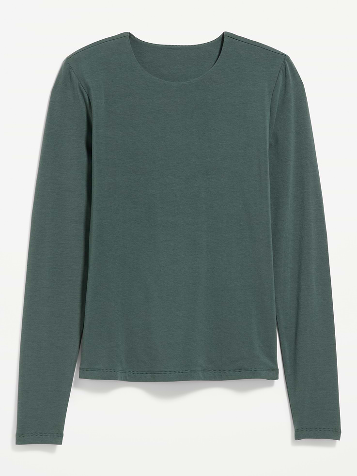 Image number 4 showing, Hug Double-Layer Crew-Neck Long-Sleeve Top