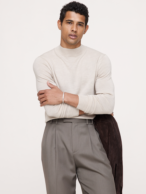 Merino Mock-Neck Sweater