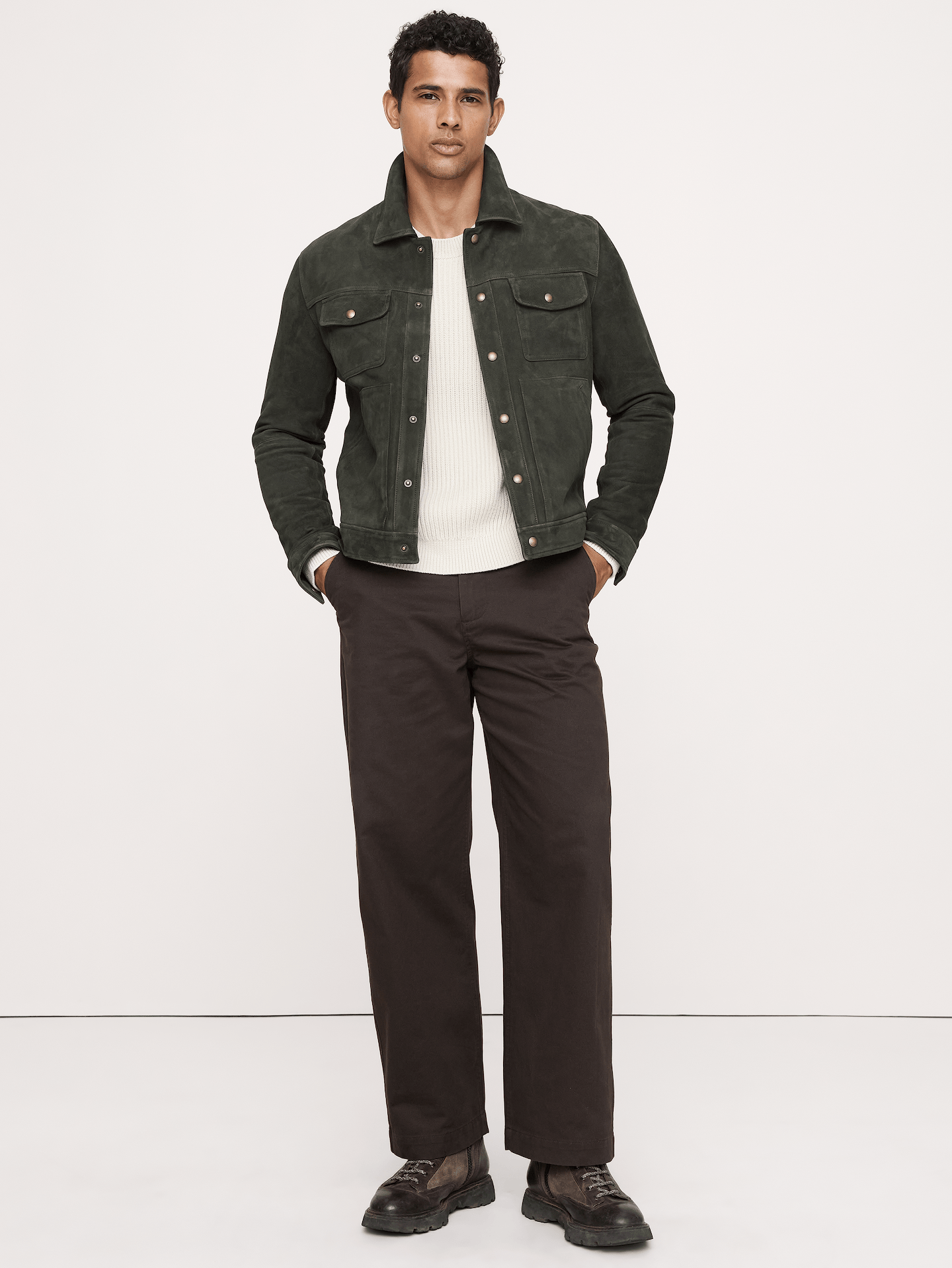 Image number 1 showing, Suede Trucker Jacket
