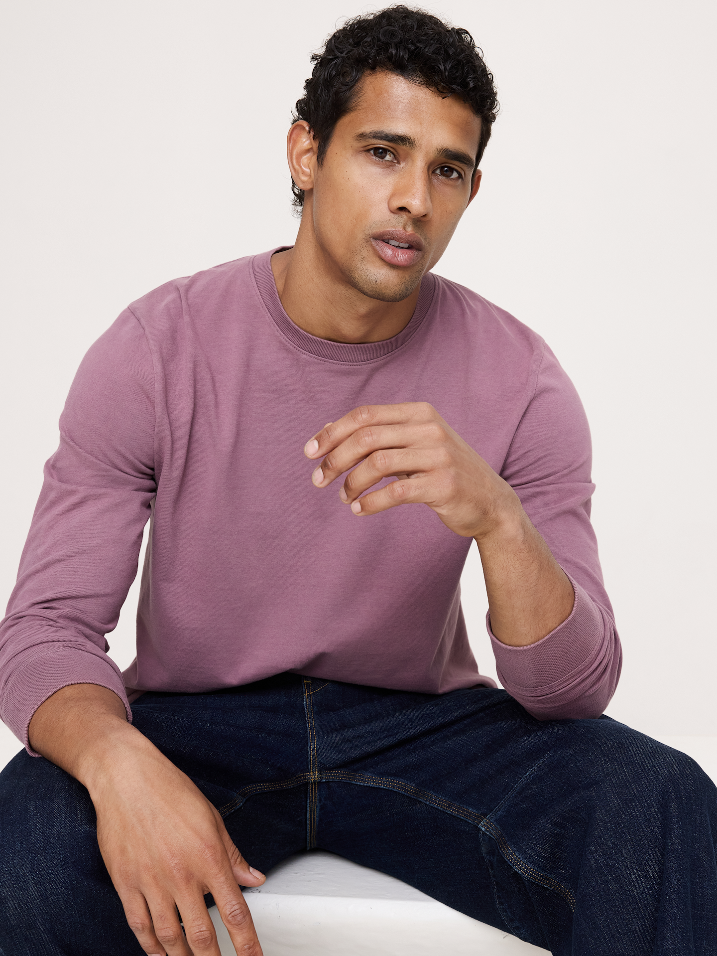 Image number 1 showing, Heavyweight Cotton Long-Sleeve T-Shirt