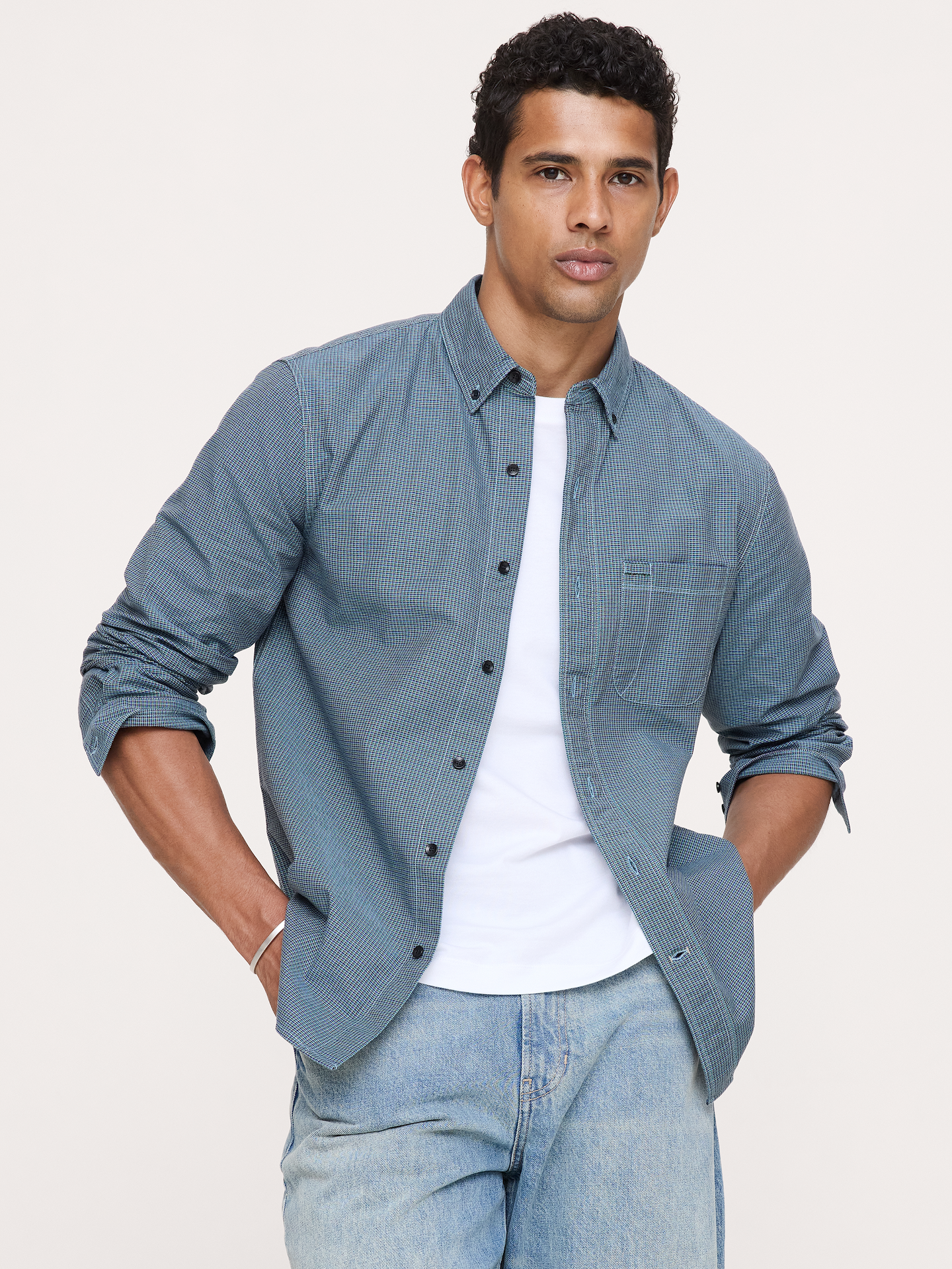 Image number 1 showing, Standard-Fit Cotton Oxford Shirt