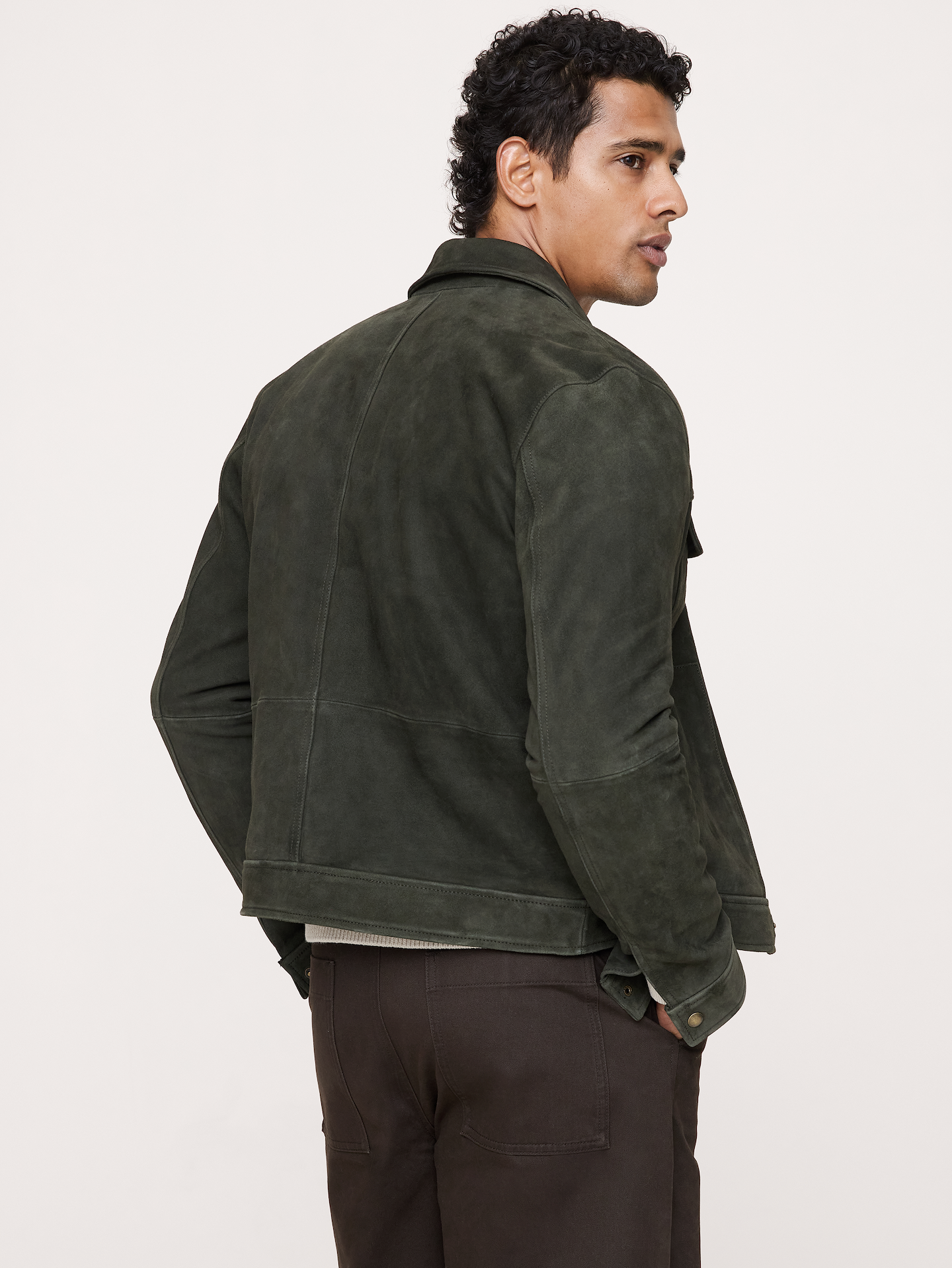 Image number 3 showing, Suede Trucker Jacket