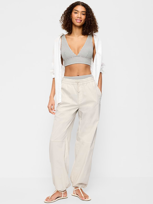 Lightweight Pull-On Poplin Balloon Pants