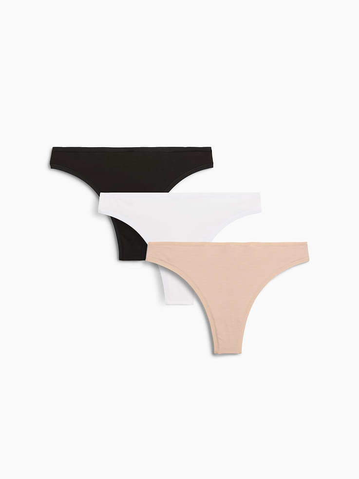 Image number 1 showing, SoftMade Organic Stretch Cotton Thong (3-Pack)