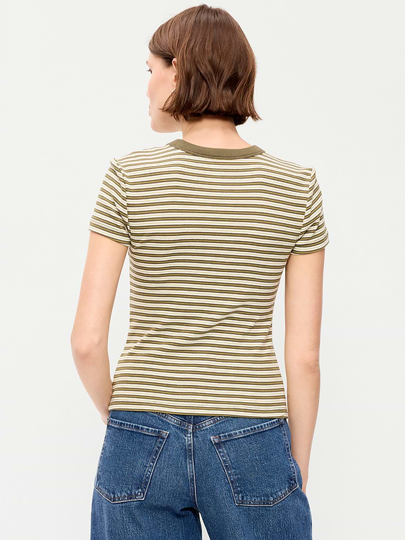 Snug Crew-Neck Ribbed T-Shirt